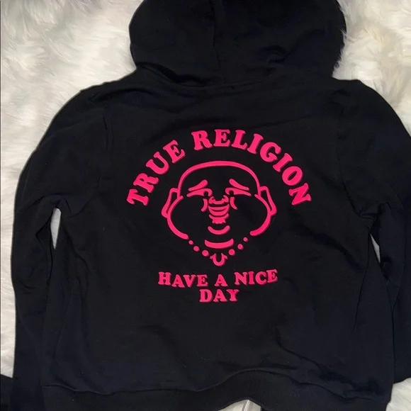 True Religion Black Zip-Up Sweatsuit Size Small Top & Bottom Brand New with Tags - Picture 2 of 6